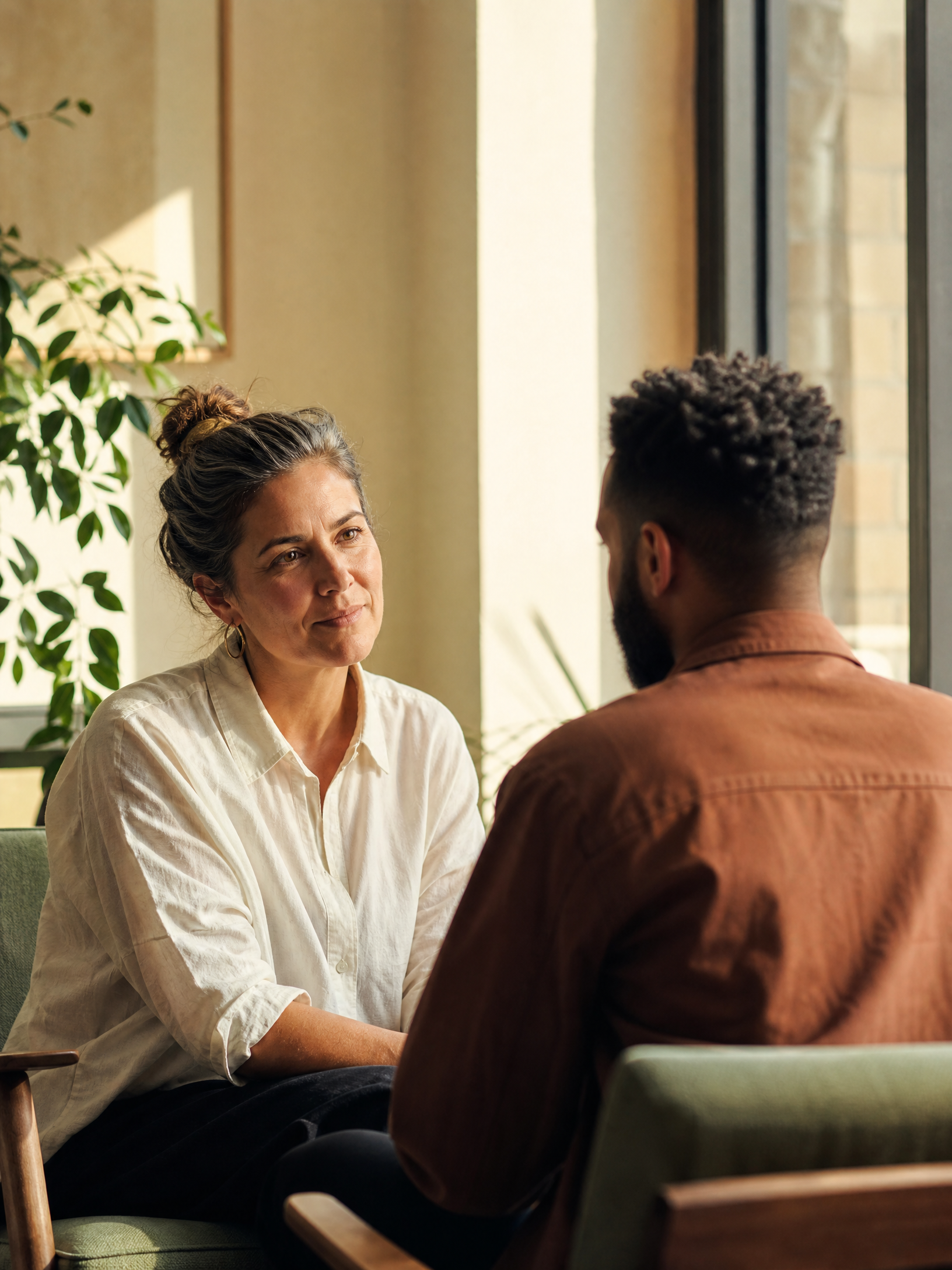 A calm one-to-one coaching conversation